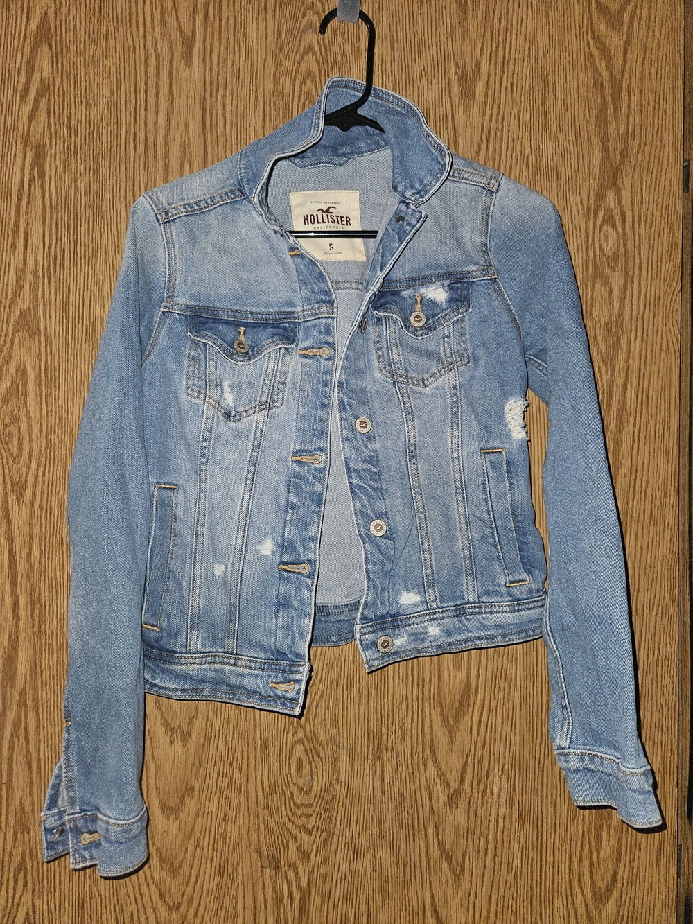 Hollister Light Wash Distressed Denim Jacket